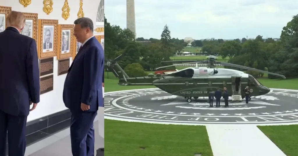 Trump Tours White House for Xi, Showcases Biden Portrait and Helipad