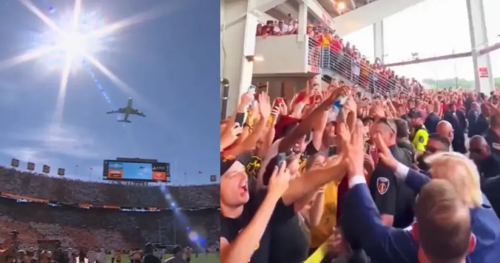 Trump Visits Neyland Stadium, Cheers Fans on Air Force One