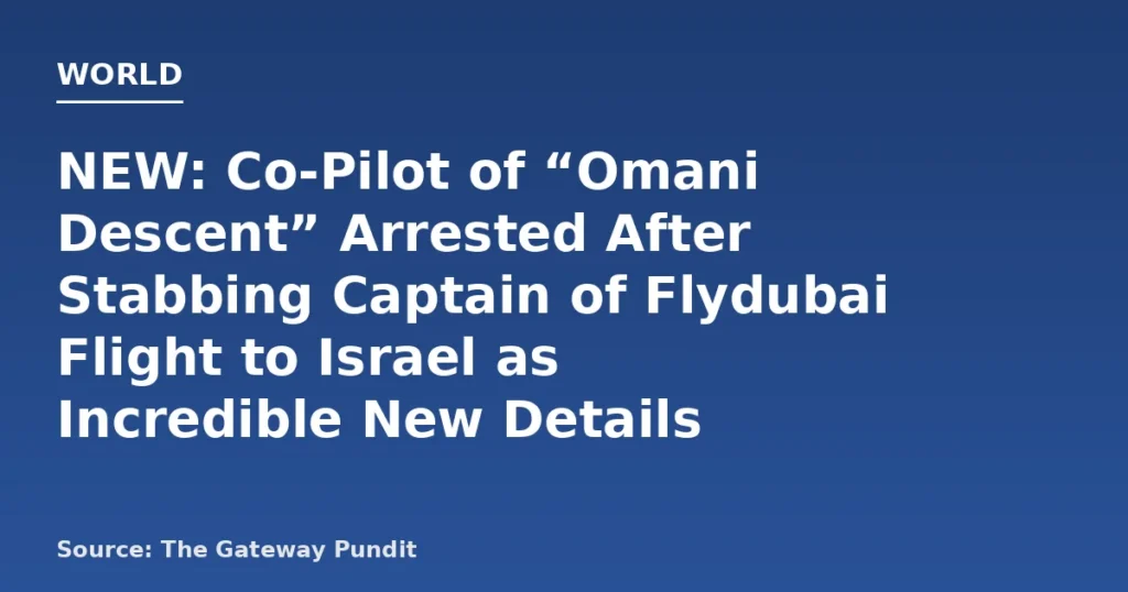 Co-Pilot Arrested After Stabbing Captain on Flydubai Flight to Israel
