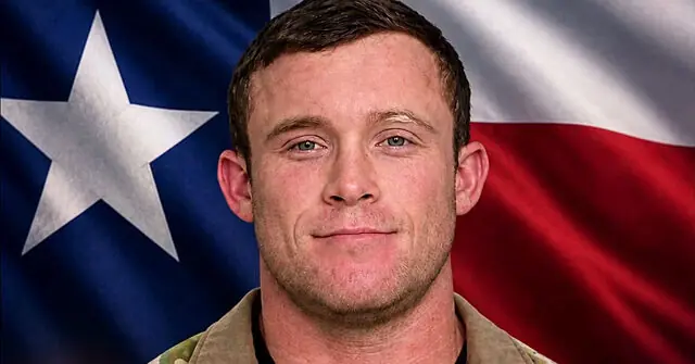 The news photo features a person in front of the Texas state flag.