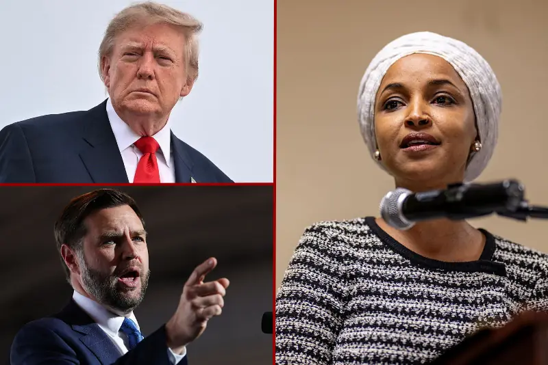 The image shows a split-screen with two individuals, one in a suit and tie and the other wearing a turban, both appearing to be speaking or addressing an audience.