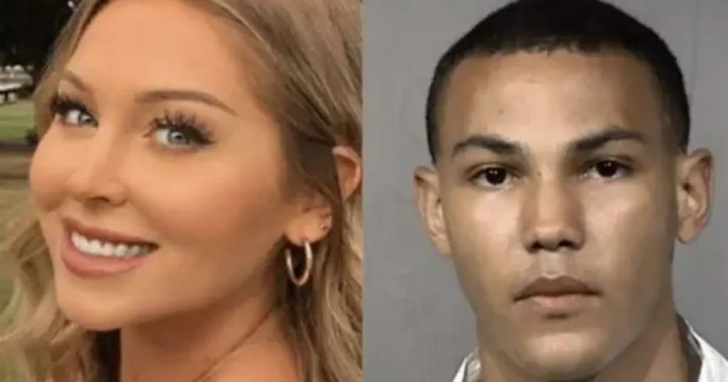 The image shows two individuals, one smiling and the other in a mugshot style, suggesting a contrast between a public figure and a legal situation.