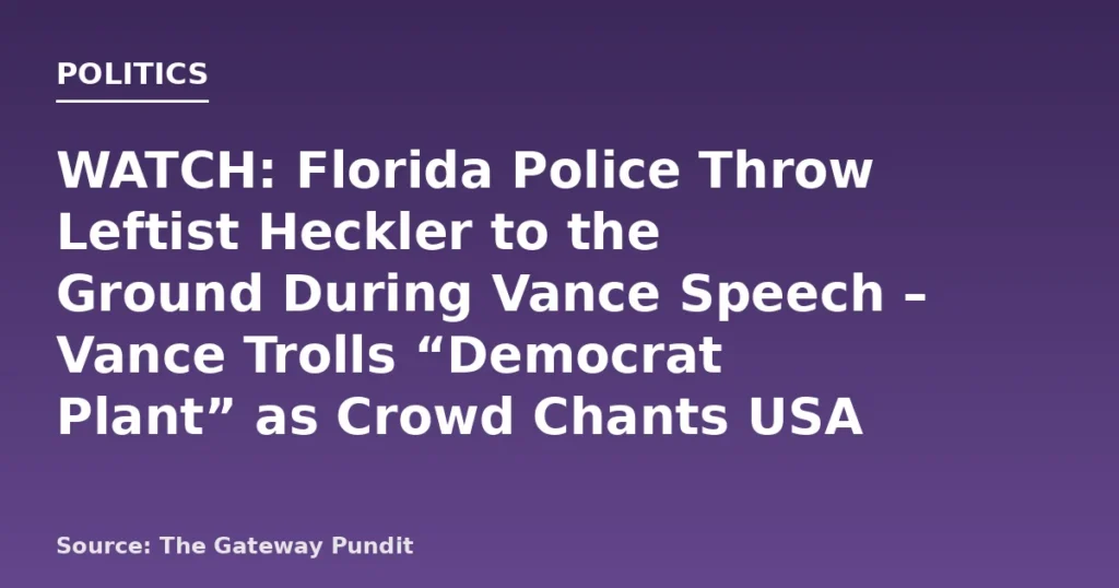 Vance Confronts Protester, Crowd Chants USA at Florida Rally