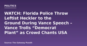 Vance Confronts Protester, Crowd Chants USA at Florida Rally